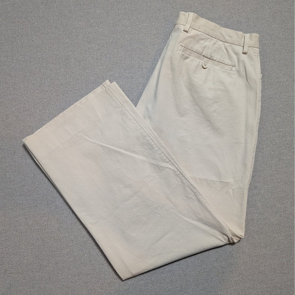 Banana Republic Dress Pants Mens 34x32 Khaki Flat Front Cotton Stretch Chino